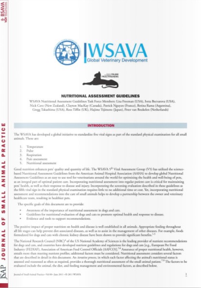 Global Nutrition Guidelines - WSAVA